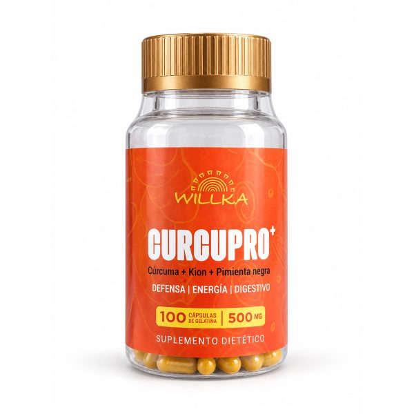 Curcupro+ Cúrcuma Kion y Pimienta negra Willka 100 cápsulas