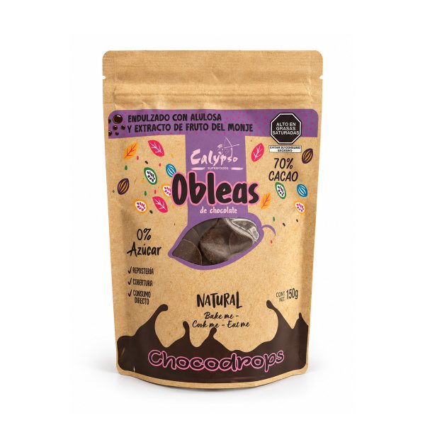 Obleas de chocolate 0% azúcar Calypso 150g