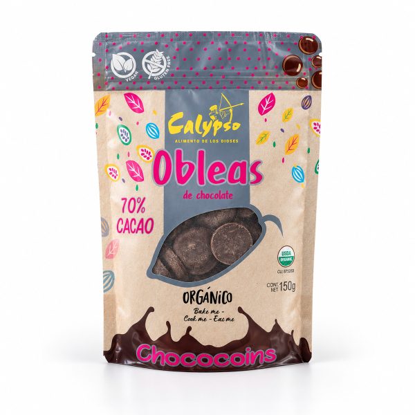 Obleas de chocolate 70% cacao Calypso 150g